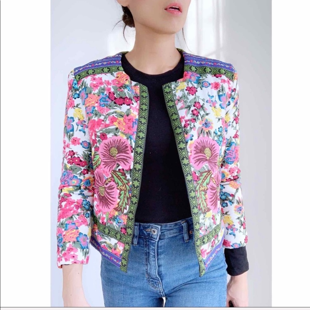 EMBROIDERED floral Jacket - Picture 6 of 7